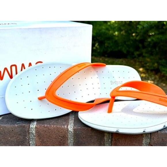 SWIMS Breeze Thong Sandal Mens Size 11 Orange White Gray Flip Flop 21287-589-11 main image 7